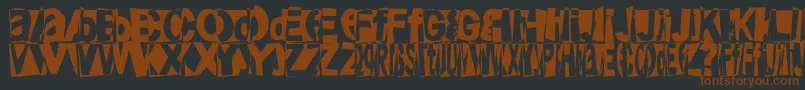 Friendlyfirepower-Schriftart – Braune Schriften auf schwarzem Hintergrund
