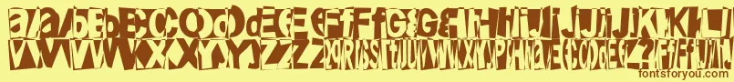 Friendlyfirepower Font – Brown Fonts on Yellow Background