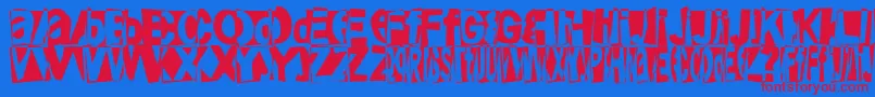 フォントFriendlyfirepower – 赤い文字の青い背景