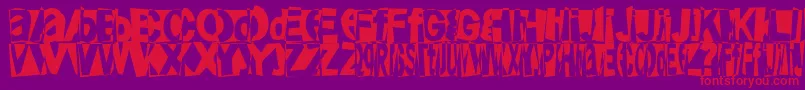 フォントFriendlyfirepower – 紫の背景に赤い文字