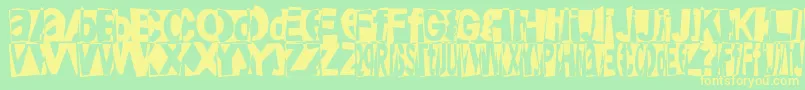 フォントFriendlyfirepower – 黄色の文字が緑の背景にあります
