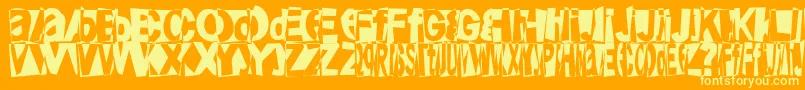 Friendlyfirepower Font – Yellow Fonts on Orange Background