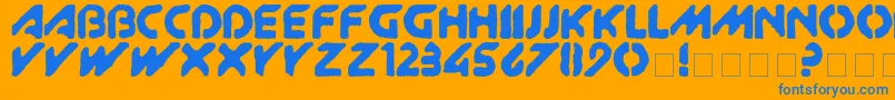 Xitram Font – Blue Fonts on Orange Background