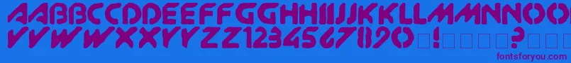 Xitram-Schriftart – Violette Schriften auf blauem Hintergrund