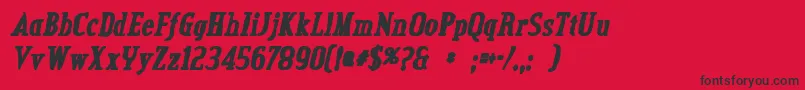 Шрифт CreditvalleyinkItalic – чёрные шрифты на красном фоне