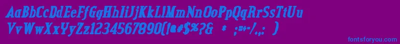 CreditvalleyinkItalic-Schriftart – Blaue Schriften auf violettem Hintergrund