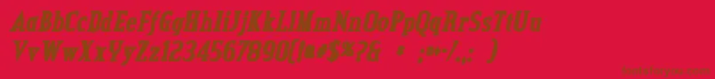 フォントCreditvalleyinkItalic – 赤い背景に茶色の文字