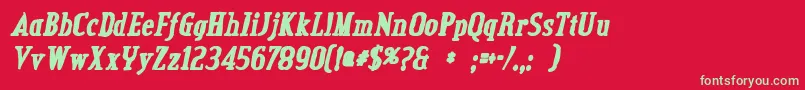 CreditvalleyinkItalic Font – Green Fonts on Red Background