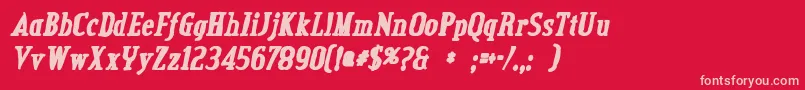 Fonte CreditvalleyinkItalic – fontes rosa em um fundo vermelho