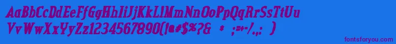 CreditvalleyinkItalic Font – Purple Fonts on Blue Background