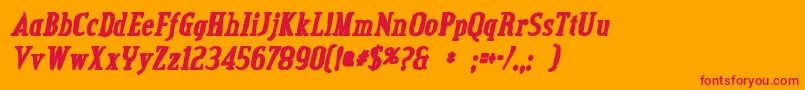 CreditvalleyinkItalic Font – Red Fonts on Orange Background