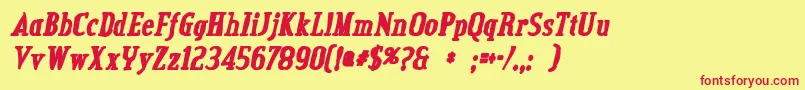 CreditvalleyinkItalic Font – Red Fonts on Yellow Background