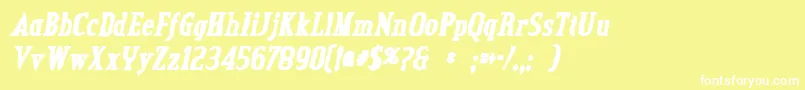 Fonte CreditvalleyinkItalic – fontes brancas em um fundo amarelo