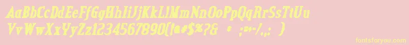 Saiba mais sobre a fonte CreditvalleyinkItalic Fonte CreditvalleyinkItalic – fontes amarelas em um fundo rosa