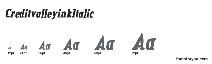 CreditvalleyinkItalic Font Sizes