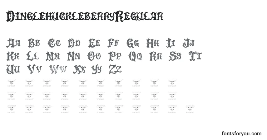 A fonte DinglehuckleberryRegular (90890) – alfabeto, números, caracteres especiais