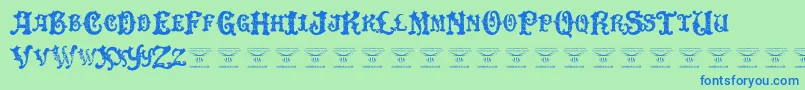 DinglehuckleberryRegular Font – Blue Fonts on Green Background