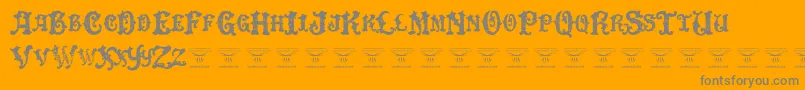 DinglehuckleberryRegular-Schriftart – Graue Schriften auf orangefarbenem Hintergrund