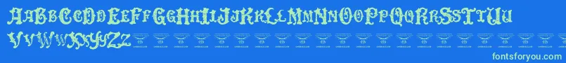 DinglehuckleberryRegular Font – Green Fonts on Blue Background