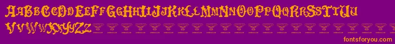 DinglehuckleberryRegular Font – Orange Fonts on Purple Background