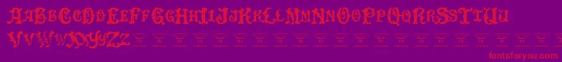 DinglehuckleberryRegular Font – Red Fonts on Purple Background