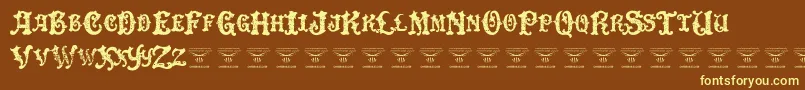 DinglehuckleberryRegular Font – Yellow Fonts on Brown Background