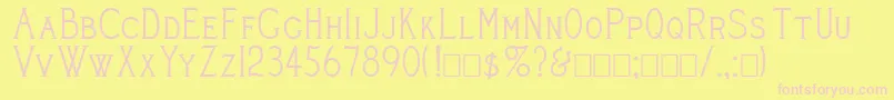 CleaversJuvenia-fontti – vaaleanpunaiset fontit keltaisella taustalla