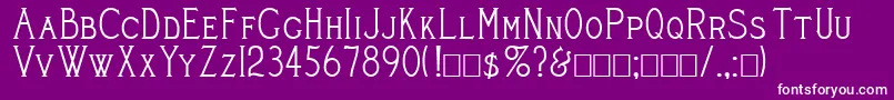 フォントCleaversJuvenia – 紫の背景に白い文字