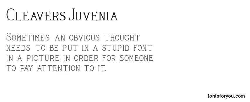 Review of the CleaversJuvenia Font