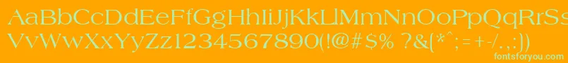 AmphionRegular Font – Green Fonts on Orange Background