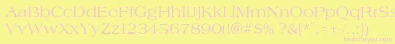 AmphionRegular Font – Pink Fonts on Yellow Background