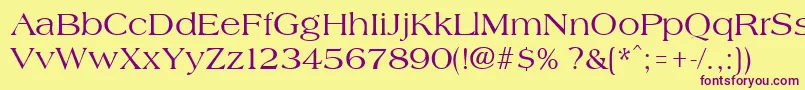 AmphionRegular Font – Purple Fonts on Yellow Background