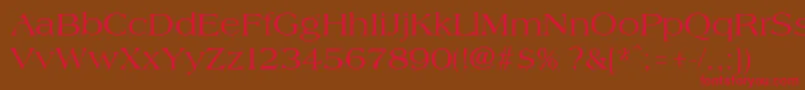 AmphionRegular-Schriftart – Rote Schriften auf braunem Hintergrund