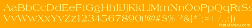 fuente AmphionRegular – Fuentes Amarillas Sobre Fondo Naranja