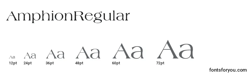 Размеры шрифта AmphionRegular