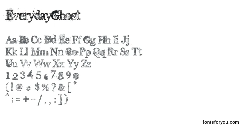 A fonte EverydayGhost – alfabeto, números, caracteres especiais