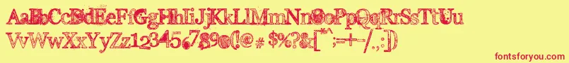 EverydayGhost Font – Red Fonts on Yellow Background