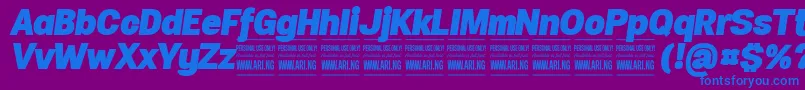 SpecifypersonalNormblackitalic Font – Blue Fonts on Purple Background