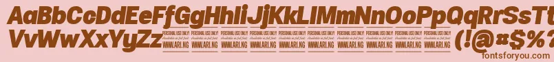 SpecifypersonalNormblackitalic Font – Brown Fonts on Pink Background