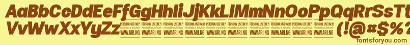 En savoir plus sur la police SpecifypersonalNormblackitalic Police SpecifypersonalNormblackitalic – polices brunes sur fond jaune