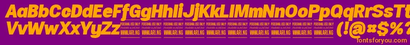 SpecifypersonalNormblackitalic Font – Orange Fonts on Purple Background
