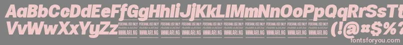 SpecifypersonalNormblackitalic Font – Pink Fonts on Gray Background