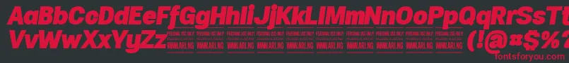 SpecifypersonalNormblackitalic Font – Red Fonts on Black Background
