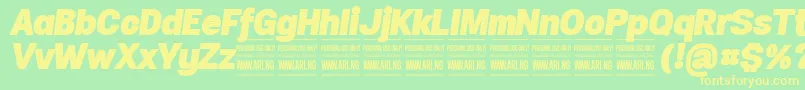 SpecifypersonalNormblackitalic Font – Yellow Fonts on Green Background