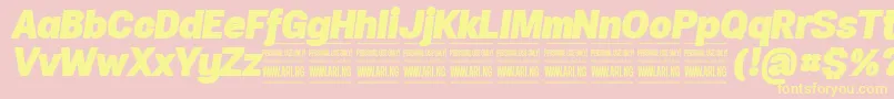 SpecifypersonalNormblackitalic Font – Yellow Fonts on Pink Background