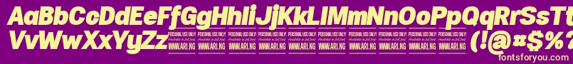 SpecifypersonalNormblackitalic Font – Yellow Fonts on Purple Background