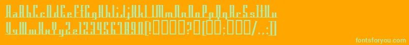 AmericanaDreamsUpright-Schriftart – Grüne Schriften auf orangefarbenem Hintergrund