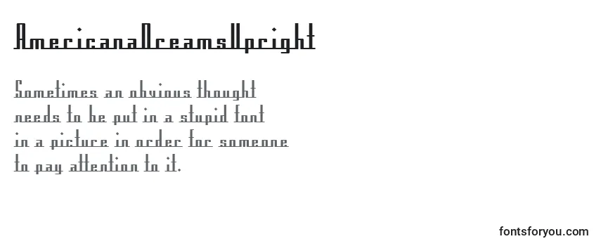 Schriftart AmericanaDreamsUpright