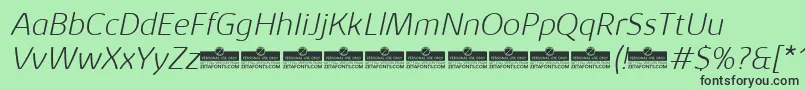 KabrioAbarthExtralightItalicTrial Font – Black Fonts on Green Background