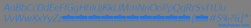 KabrioAbarthExtralightItalicTrial Font – Blue Fonts on Gray Background